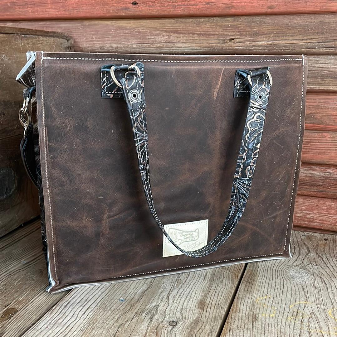 039 Clerk - Longhorn w/ Autumn Ash-Clerk-Western-Cowhide-Bags-Handmade-Products-Gifts-Dancing Cactus Designs