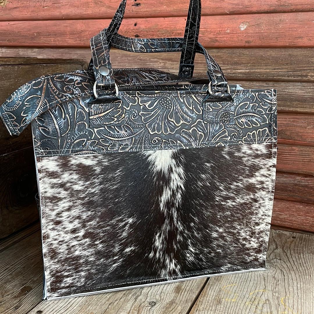 039 Clerk - Longhorn w/ Autumn Ash-Clerk-Western-Cowhide-Bags-Handmade-Products-Gifts-Dancing Cactus Designs