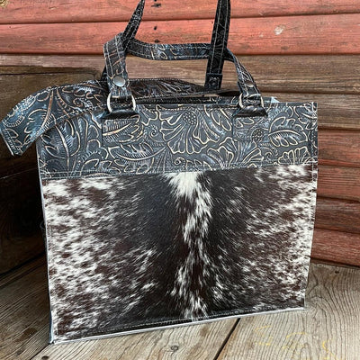 039 Clerk - Longhorn w/ Autumn Ash-Clerk-Western-Cowhide-Bags-Handmade-Products-Gifts-Dancing Cactus Designs