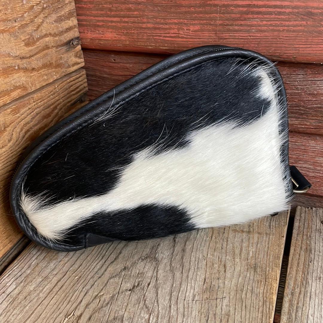 039 Small Pistol Case - Cowhide w/-Small Pistol Case-Western-Cowhide-Bags-Handmade-Products-Gifts-Dancing Cactus Designs