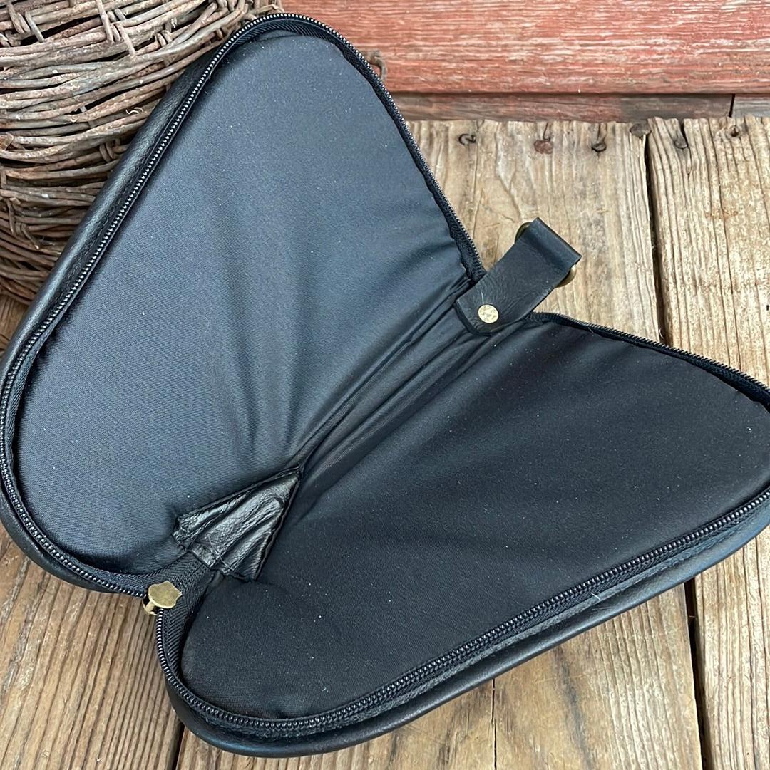 039 Small Pistol Case - Tricolor w/-Small Pistol Case-Western-Cowhide-Bags-Handmade-Products-Gifts-Dancing Cactus Designs