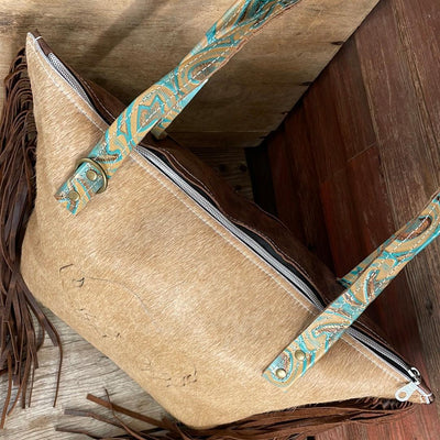 040 June - Palomino w/ Agave Laredo & Buffalo Design-June-Western-Cowhide-Bags-Handmade-Products-Gifts-Dancing Cactus Designs