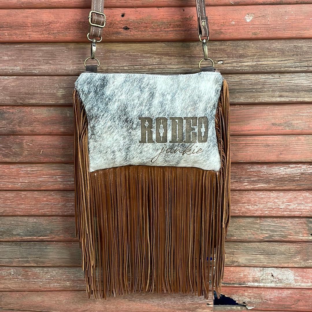 041 Patsy - Brindle w/ Rodeo Junkie-Patsy-Western-Cowhide-Bags-Handmade-Products-Gifts-Dancing Cactus Designs