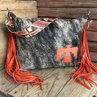 042 Oakley - Brindle w/ Firebird Design-Oakley-Western-Cowhide-Bags-Handmade-Products-Gifts-Dancing Cactus Designs