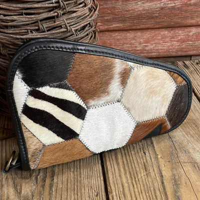 042 Small Pistol Case - Patchwork w/-Small Pistol Case-Western-Cowhide-Bags-Handmade-Products-Gifts-Dancing Cactus Designs