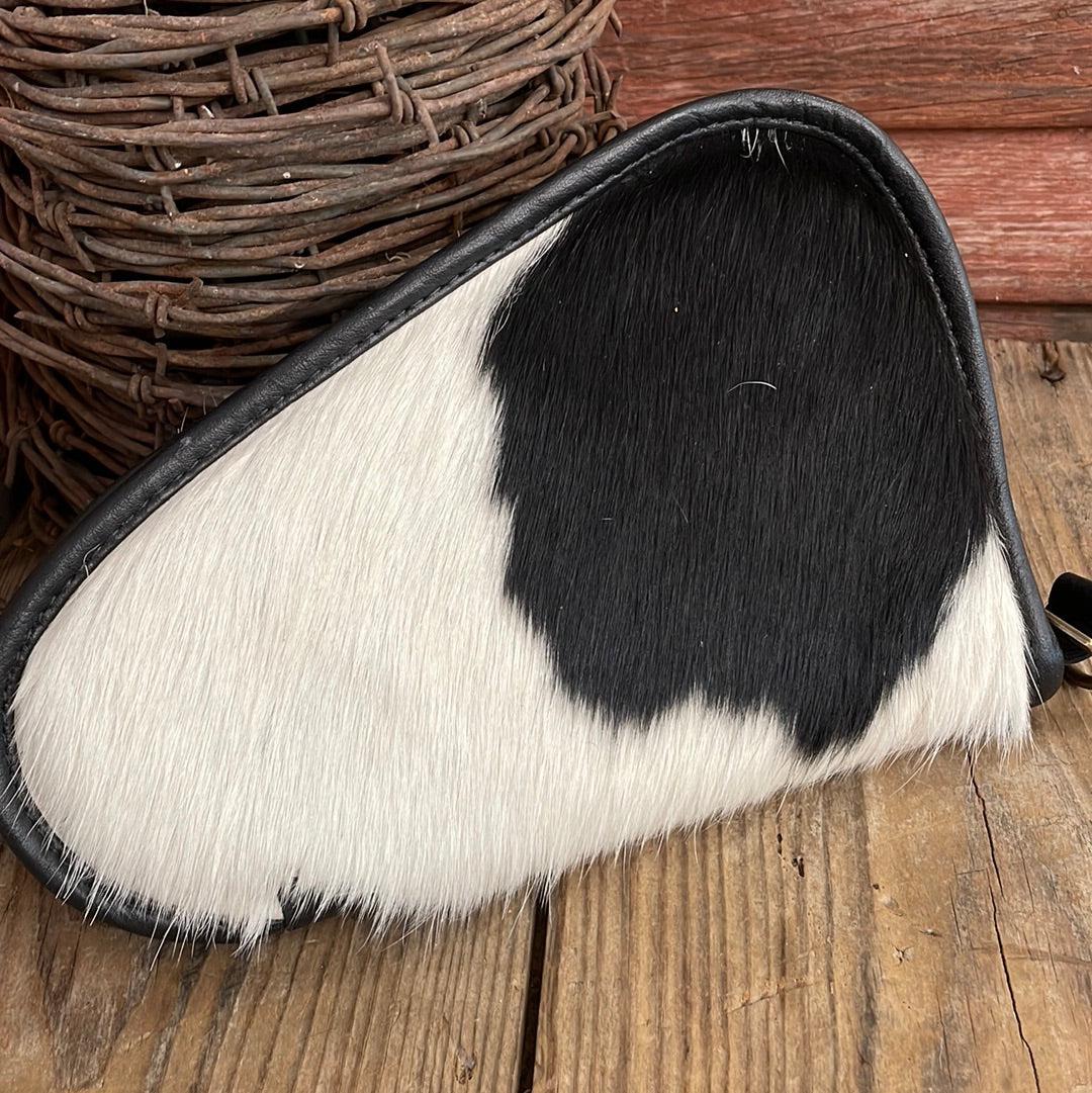 043 Small Pistol Case - Black & White w/-Small Pistol Case-Western-Cowhide-Bags-Handmade-Products-Gifts-Dancing Cactus Designs