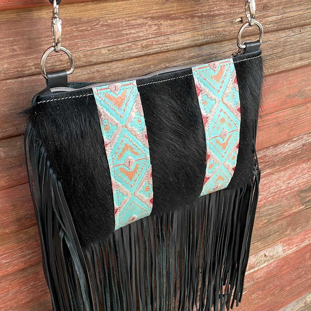 044 Patsy - Black w/ Fiesta Navajo-Patsy-Western-Cowhide-Bags-Handmade-Products-Gifts-Dancing Cactus Designs