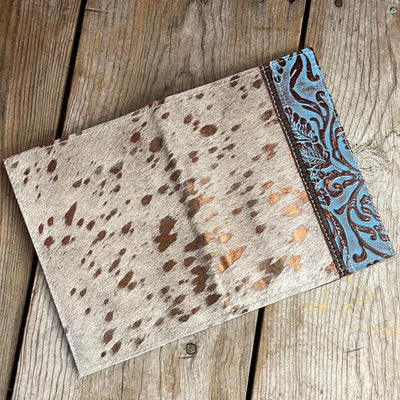 046 Small Notepad Cover - Rosegold Acid w/ Blue Bonnet Tool-Small Notepad Cover-Western-Cowhide-Bags-Handmade-Products-Gifts-Dancing Cactus Designs