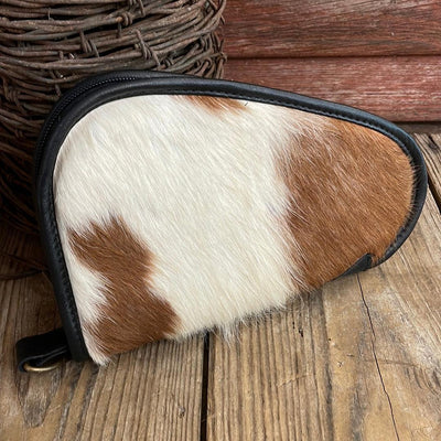 046 Small Pistol Case - Tricolor w/-Small Pistol Case-Western-Cowhide-Bags-Handmade-Products-Gifts-Dancing Cactus Designs