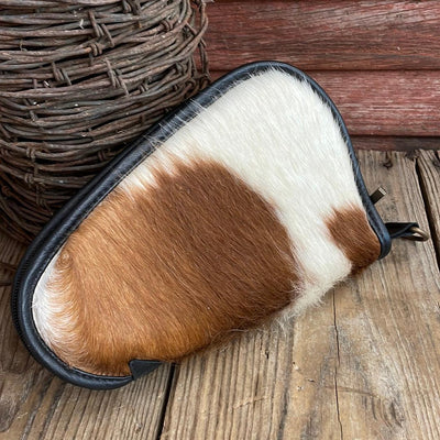 046 Small Pistol Case - Tricolor w/-Small Pistol Case-Western-Cowhide-Bags-Handmade-Products-Gifts-Dancing Cactus Designs