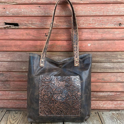 046 Trisha - Blank Slate w/ Cowboy Tool-Trisha-Western-Cowhide-Bags-Handmade-Products-Gifts-Dancing Cactus Designs