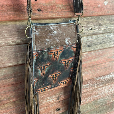 047 Carrie - Longhorn w/ Fireskulls-Carrie-Western-Cowhide-Bags-Handmade-Products-Gifts-Dancing Cactus Designs