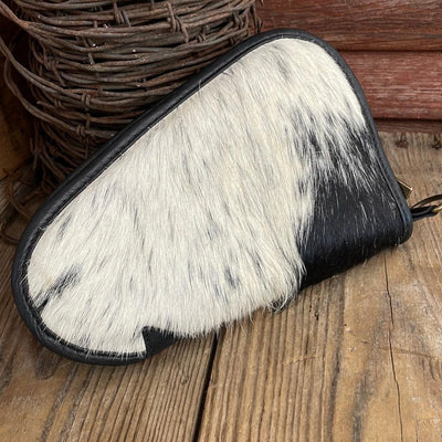 049 Small Pistol Case - Black & White w/-Small Pistol Case-Western-Cowhide-Bags-Handmade-Products-Gifts-Dancing Cactus Designs