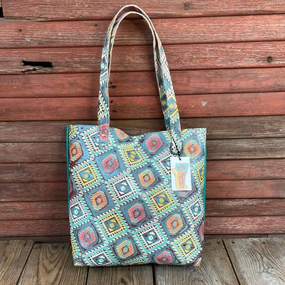 049 Trisha - Blank Slate w/ Rainbow Aztec-Trisha-Western-Cowhide-Bags-Handmade-Products-Gifts-Dancing Cactus Designs