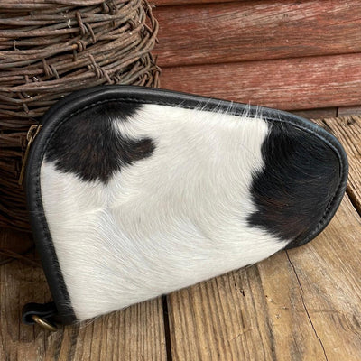 050 Small Pistol Case - Black & White w/-Small Pistol Case-Western-Cowhide-Bags-Handmade-Products-Gifts-Dancing Cactus Designs