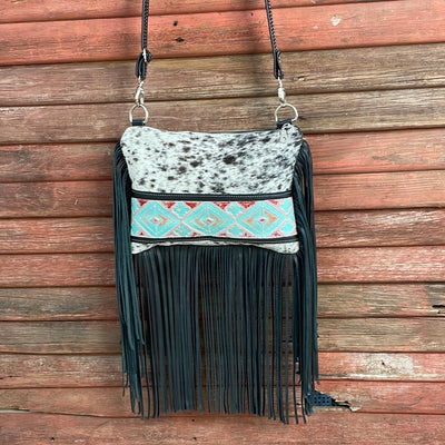 051 Patsy - B&W Speckle w/ Fiesta Navajo-Patsy-Western-Cowhide-Bags-Handmade-Products-Gifts-Dancing Cactus Designs