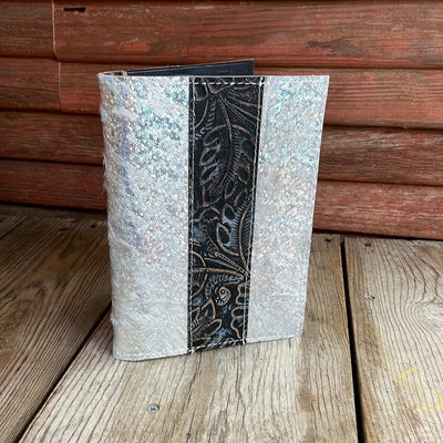 052 Small Notepad Cover - Holographic w/ Autumn Ash-Small Notepad Cover-Western-Cowhide-Bags-Handmade-Products-Gifts-Dancing Cactus Designs