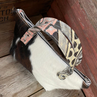 053 Feed Bag - Tricolor w/ Adobe Navajo-Feed Bag-Western-Cowhide-Bags-Handmade-Products-Gifts-Dancing Cactus Designs