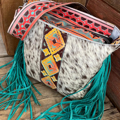 054 Gabby - Longhorn w/ Western Sunset-Gabby-Western-Cowhide-Bags-Handmade-Products-Gifts-Dancing Cactus Designs