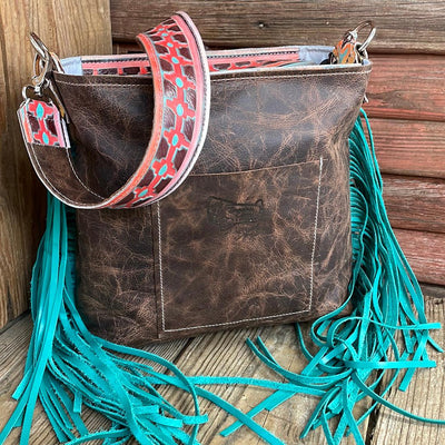 054 Gabby - Longhorn w/ Western Sunset-Gabby-Western-Cowhide-Bags-Handmade-Products-Gifts-Dancing Cactus Designs