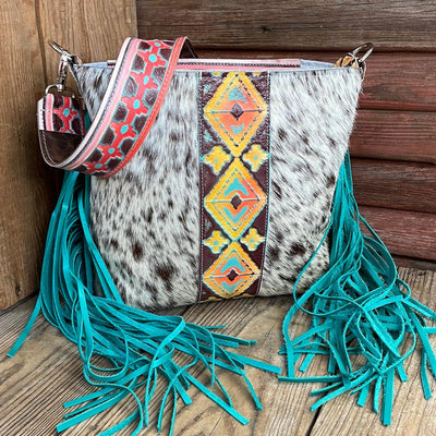 054 Gabby - Longhorn w/ Western Sunset-Gabby-Western-Cowhide-Bags-Handmade-Products-Gifts-Dancing Cactus Designs