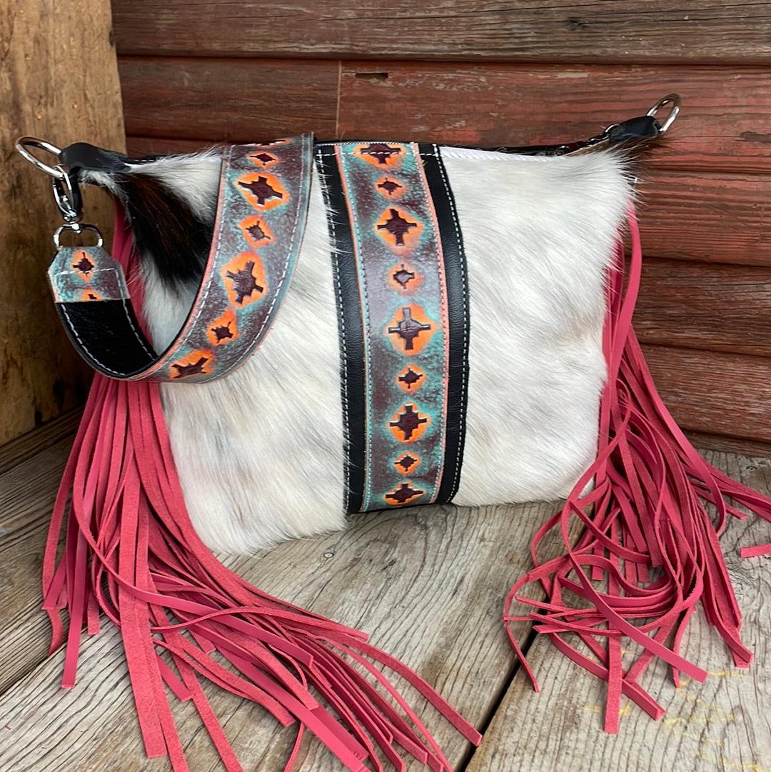 055 Annie - Tricolor w/ Western Sunset-Annie-Western-Cowhide-Bags-Handmade-Products-Gifts-Dancing Cactus Designs