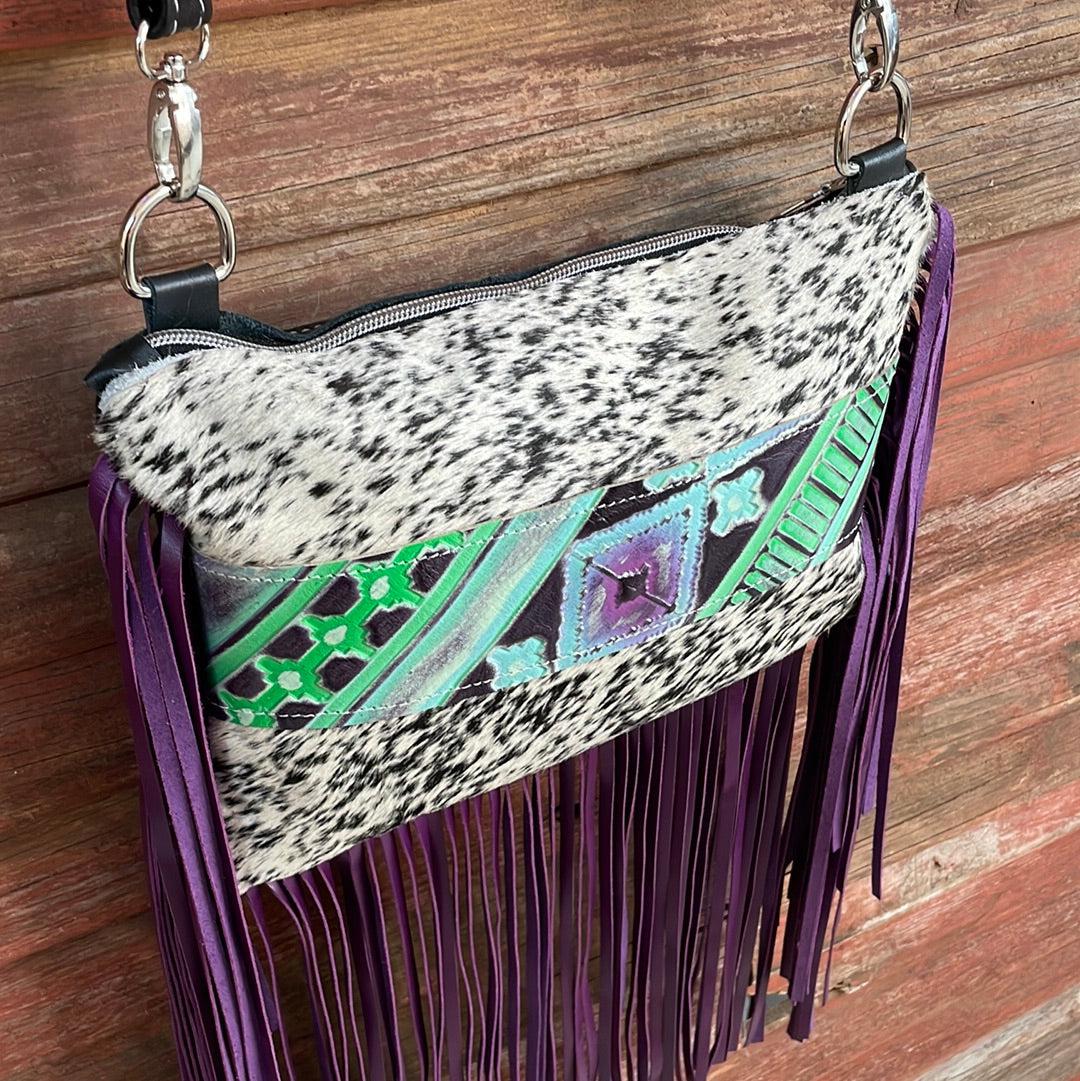 055 Patsy - B&W Speckle w/ 90's Party-Patsy-Western-Cowhide-Bags-Handmade-Products-Gifts-Dancing Cactus Designs