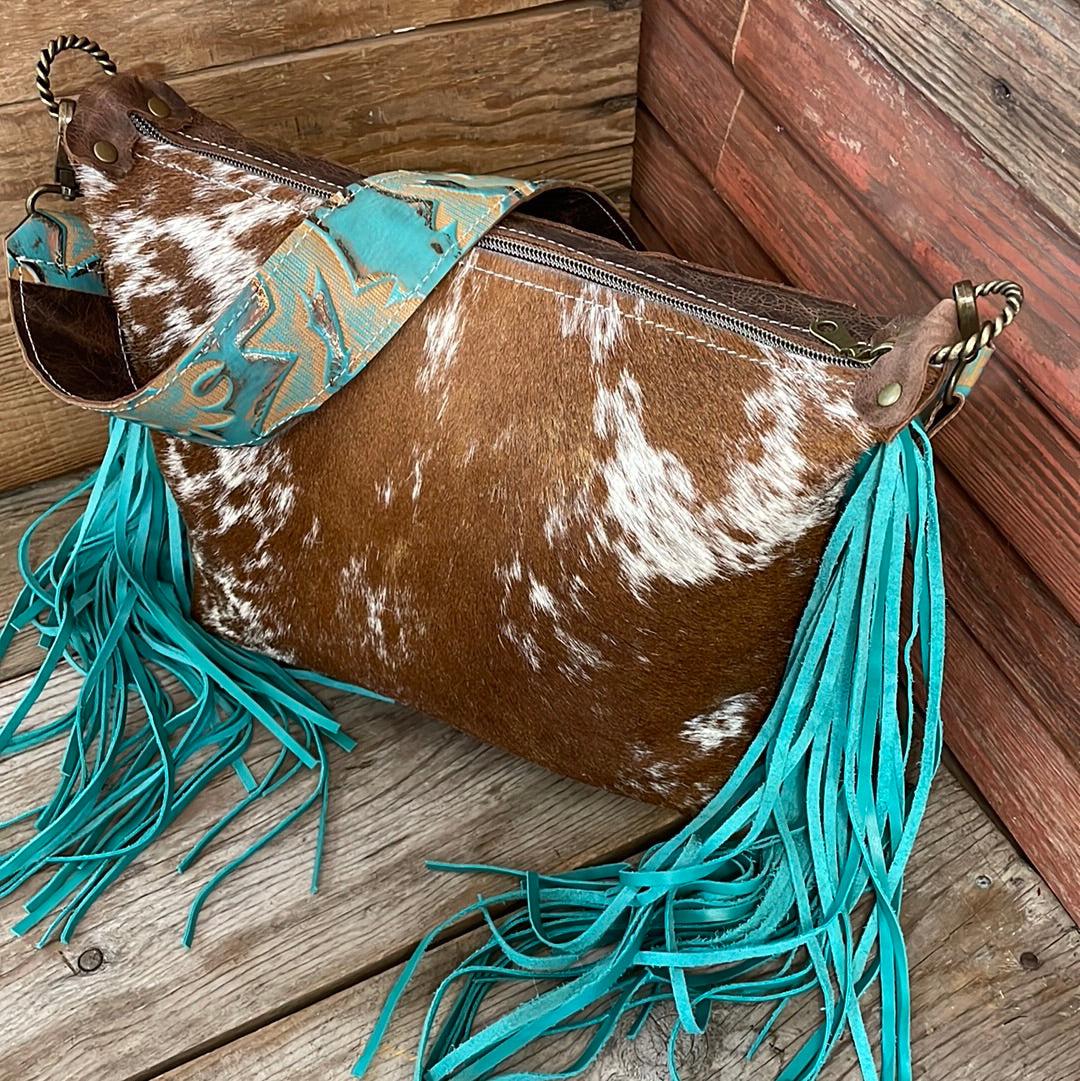 056 Annie - Longhorn w/ Blank Slate-Annie-Western-Cowhide-Bags-Handmade-Products-Gifts-Dancing Cactus Designs