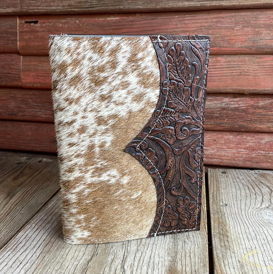 059 Small Notepad Cover - Longhorn w/ Cowboy Tool-Small Notepad Cover-Western-Cowhide-Bags-Handmade-Products-Gifts-Dancing Cactus Designs