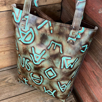 059 Trisha - w/ Turquoise Brands-Trisha-Western-Cowhide-Bags-Handmade-Products-Gifts-Dancing Cactus Designs