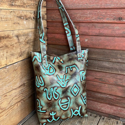059 Trisha - w/ Turquoise Brands-Trisha-Western-Cowhide-Bags-Handmade-Products-Gifts-Dancing Cactus Designs