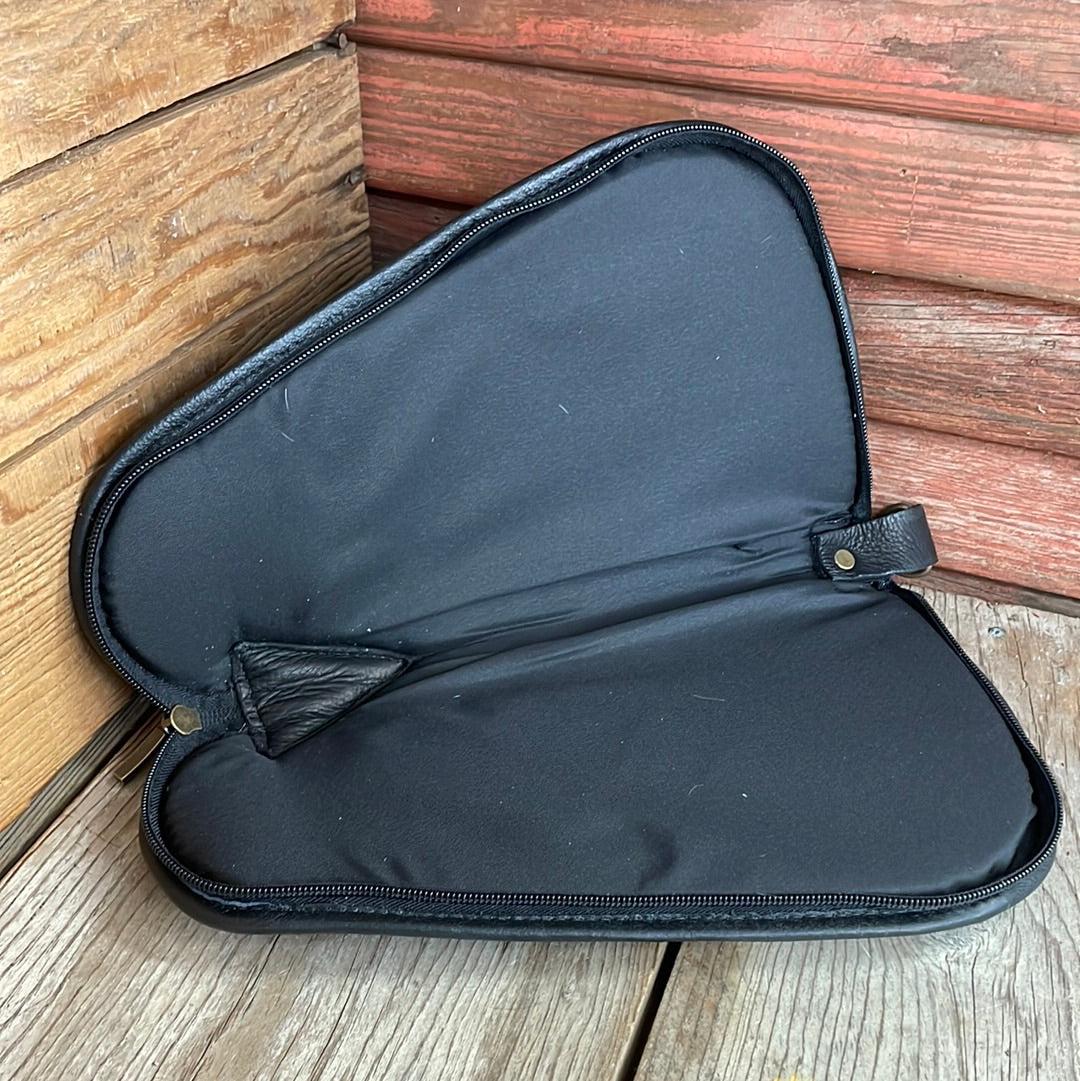 062 Medium Pistol Case - Cowhide w/-Medium Pistol Case-Western-Cowhide-Bags-Handmade-Products-Gifts-Dancing Cactus Designs
