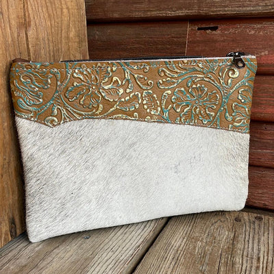 063 Banker's Bag - Grey Brindle w/ Patina Tool-Mega Organizer-Western-Cowhide-Bags-Handmade-Products-Gifts-Dancing Cactus Designs