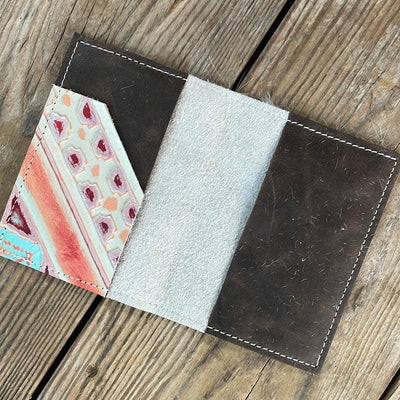 063 Passport Cover - Tricolor w/ Fiesta Navajo-Passport Cover-Western-Cowhide-Bags-Handmade-Products-Gifts-Dancing Cactus Designs