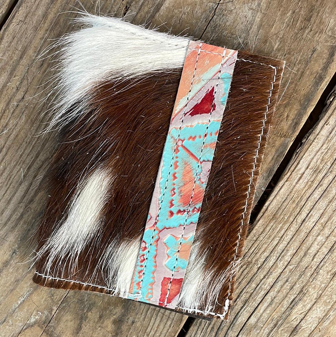 063 Passport Cover - Tricolor w/ Fiesta Navajo-Passport Cover-Western-Cowhide-Bags-Handmade-Products-Gifts-Dancing Cactus Designs