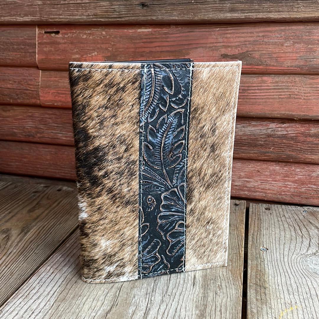063 Small Notepad Cover - Brindle w/ Autumn Ash-Small Notepad Cover-Western-Cowhide-Bags-Handmade-Products-Gifts-Dancing Cactus Designs