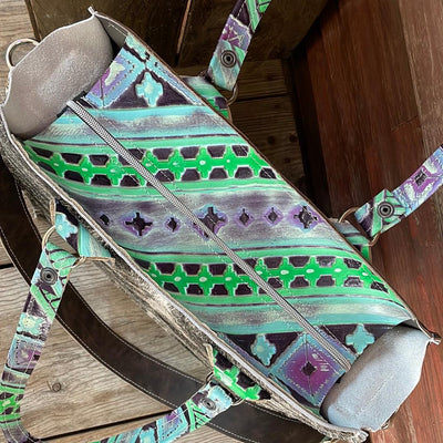 065 Clerk - Brindle w/ 90's Party-Clerk-Western-Cowhide-Bags-Handmade-Products-Gifts-Dancing Cactus Designs
