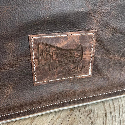 065 Clerk - Brindle w/ 90's Party-Clerk-Western-Cowhide-Bags-Handmade-Products-Gifts-Dancing Cactus Designs