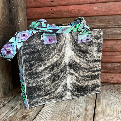 065 Clerk - Brindle w/ 90's Party-Clerk-Western-Cowhide-Bags-Handmade-Products-Gifts-Dancing Cactus Designs