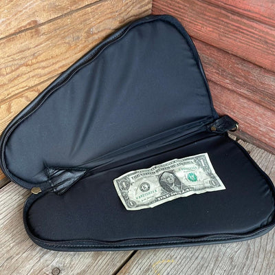 065 Large Pistol Case - Cowhide w/-Large Pistol Case-Western-Cowhide-Bags-Handmade-Products-Gifts-Dancing Cactus Designs