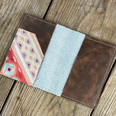 065 Passport Cover - Tricolor w/ Fiesta Navajo-Passport Cover-Western-Cowhide-Bags-Handmade-Products-Gifts-Dancing Cactus Designs