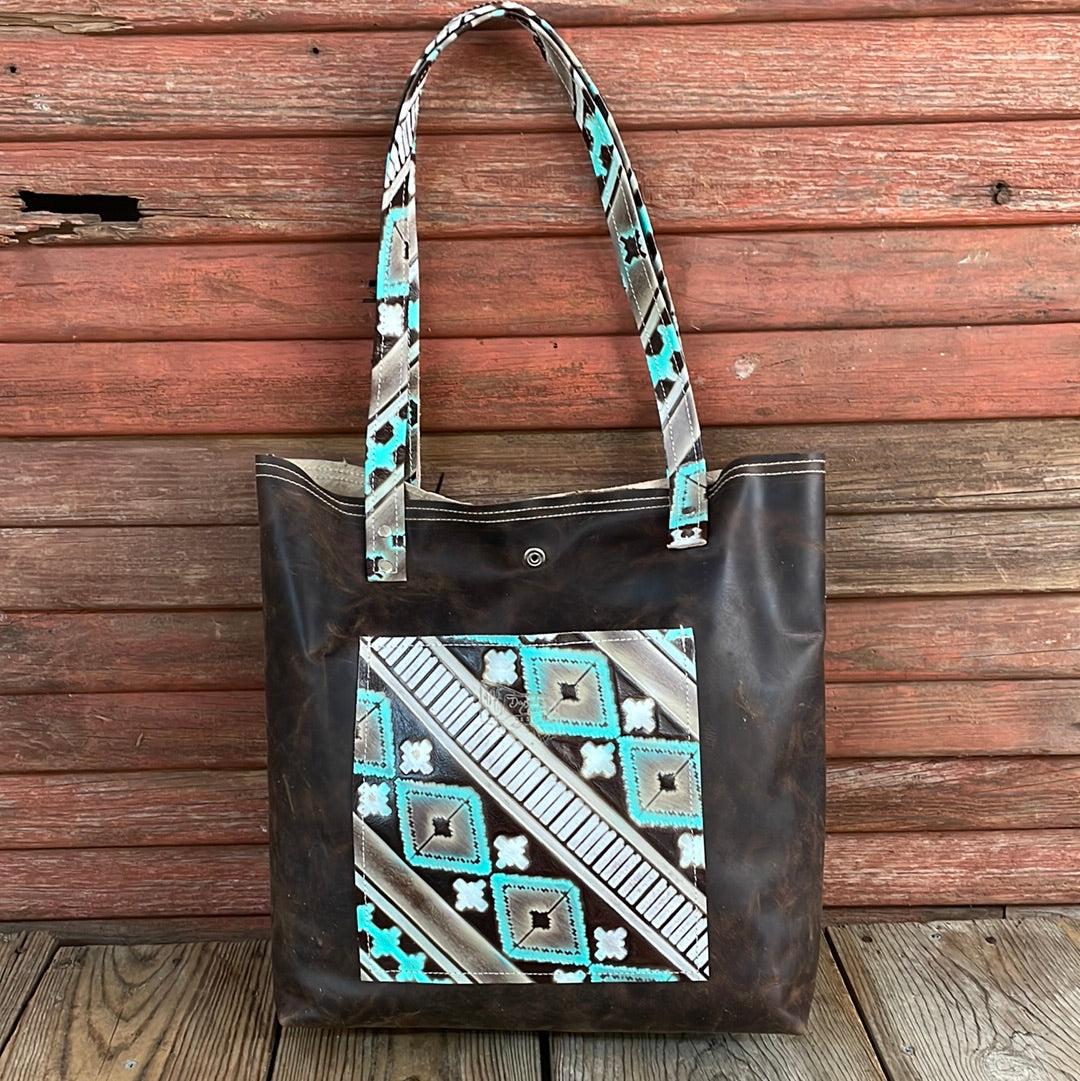 066 Trisha - Blank Slate w/ Cocoa Navajo-Trisha-Western-Cowhide-Bags-Handmade-Products-Gifts-Dancing Cactus Designs