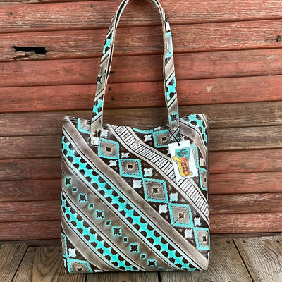 066 Trisha - Blank Slate w/ Cocoa Navajo-Trisha-Western-Cowhide-Bags-Handmade-Products-Gifts-Dancing Cactus Designs