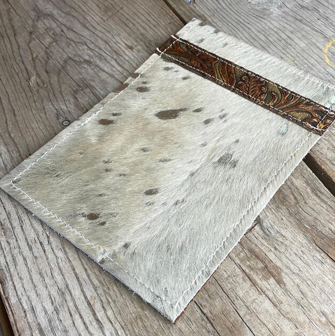 067 Passport Cover - Silver Acid w/ Wyoming tool-Passport Cover-Western-Cowhide-Bags-Handmade-Products-Gifts-Dancing Cactus Designs