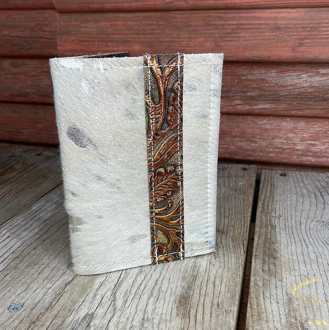 067 Passport Cover - Silver Acid w/ Wyoming tool-Passport Cover-Western-Cowhide-Bags-Handmade-Products-Gifts-Dancing Cactus Designs