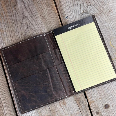067 Small Notepad Cover - Brindle w/ Margarita Skulls-Small Notepad Cover-Western-Cowhide-Bags-Handmade-Products-Gifts-Dancing Cactus Designs