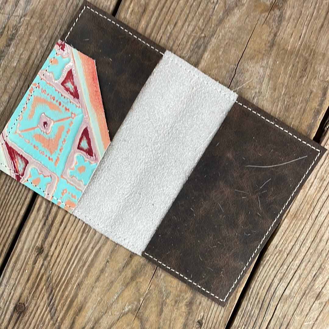 068 Passport Cover - Brindle w/ Fiesta Navajo-Passport Cover-Western-Cowhide-Bags-Handmade-Products-Gifts-Dancing Cactus Designs