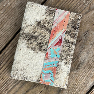 068 Passport Cover - Brindle w/ Fiesta Navajo-Passport Cover-Western-Cowhide-Bags-Handmade-Products-Gifts-Dancing Cactus Designs