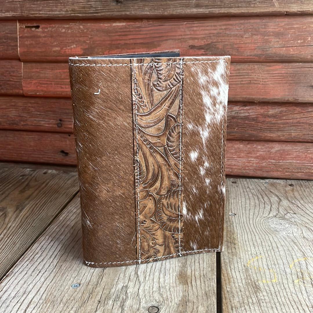 068 Small Notepad Cover - Longhorn w/ Western Tool-Small Notepad Cover-Western-Cowhide-Bags-Handmade-Products-Gifts-Dancing Cactus Designs