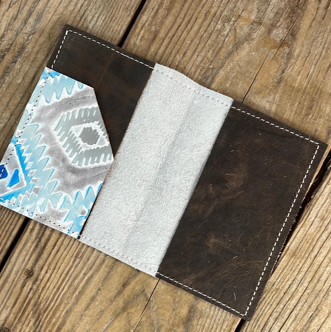 069 Passport Cover - Longhorn w/ Rocky Mountain Aztec-Passport Cover-Western-Cowhide-Bags-Handmade-Products-Gifts-Dancing Cactus Designs